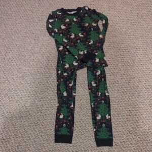 Hanna Andersson Green and Blue Pajama Set